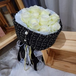 Black-Fabric-Chanel-Style-Rose-Bouquet-main