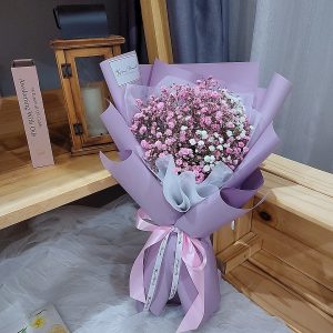 Pink-Baby-breath-bouquet