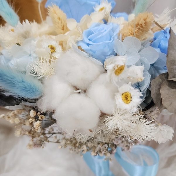 Light-blue-Bridal-Bouquet-cotton-min