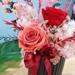 Red-pink-preserved-flower-arrangement-red-rose2-min