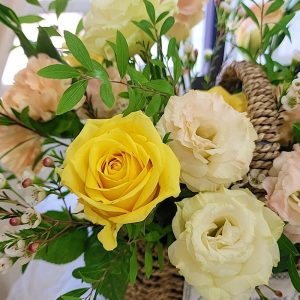 Yellow-flower-basket-yellow-rose-min